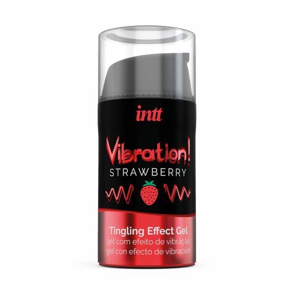 Рідкий вібратор Intt Vibration Strawberry (15 мл), густий гель, дуже смачний, діє до 30 хвилин ON0086 фото